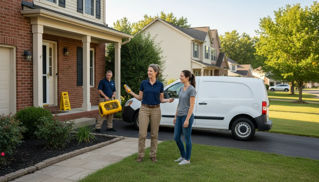 Residential water damage restoration in White Heath, IL